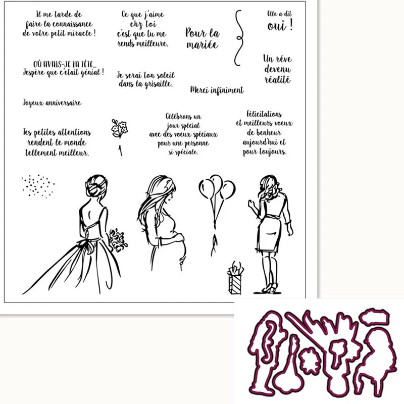 

Французский беременная женщина текста силиконовый очистить резиновый штамп лист цепляться Скрапбукинг DIY милый рисунок фотоальбом Бумага ...