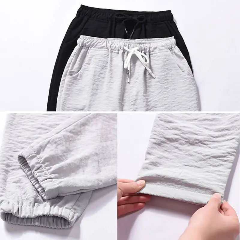 

Harem Pants Women Summer All-match Minimalist Fashion Female Trousers Loose Newest Korean Leisure Solid Chic Slim Sweatwear 3XL