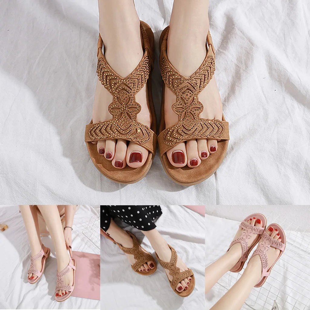 Новинка стильные женские босоножки в богемном стиле сезон лето модель 2020 года