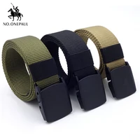 no onepaul mens casual fashion tactical belt alloy automatic buckle youth students belt outdoor sports training free shipping