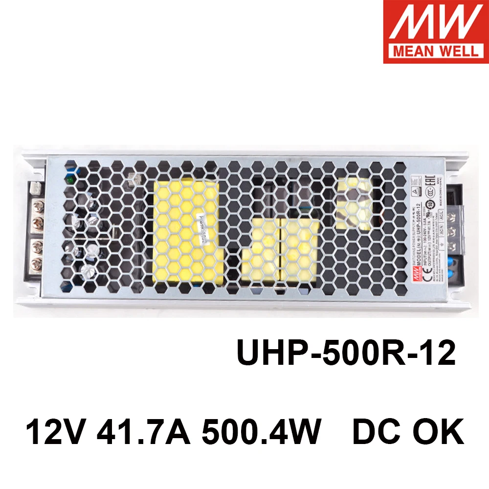 

Meanwell UHP-500R-12 12V 41.7A 500,4 W DC OK одиночный выход импульсный источник питания активного типа PFC промышленное управление светодиодный драйвер