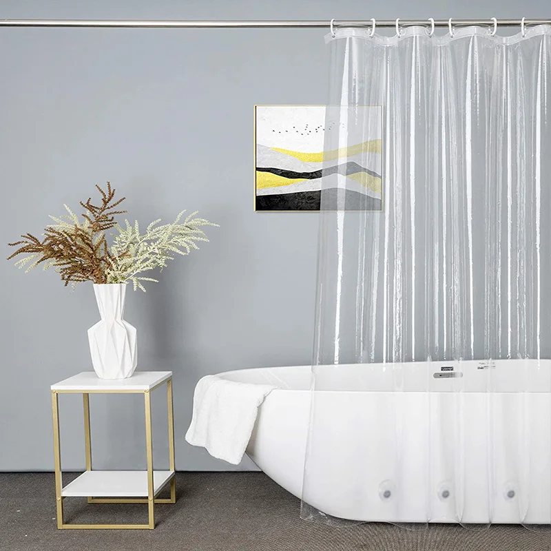 

Shower Curtain Transparent Bath Curtain Waterproof White Plastic Shower Curtains Liner Home Bathroom Mildew PEVA Bath Curtains