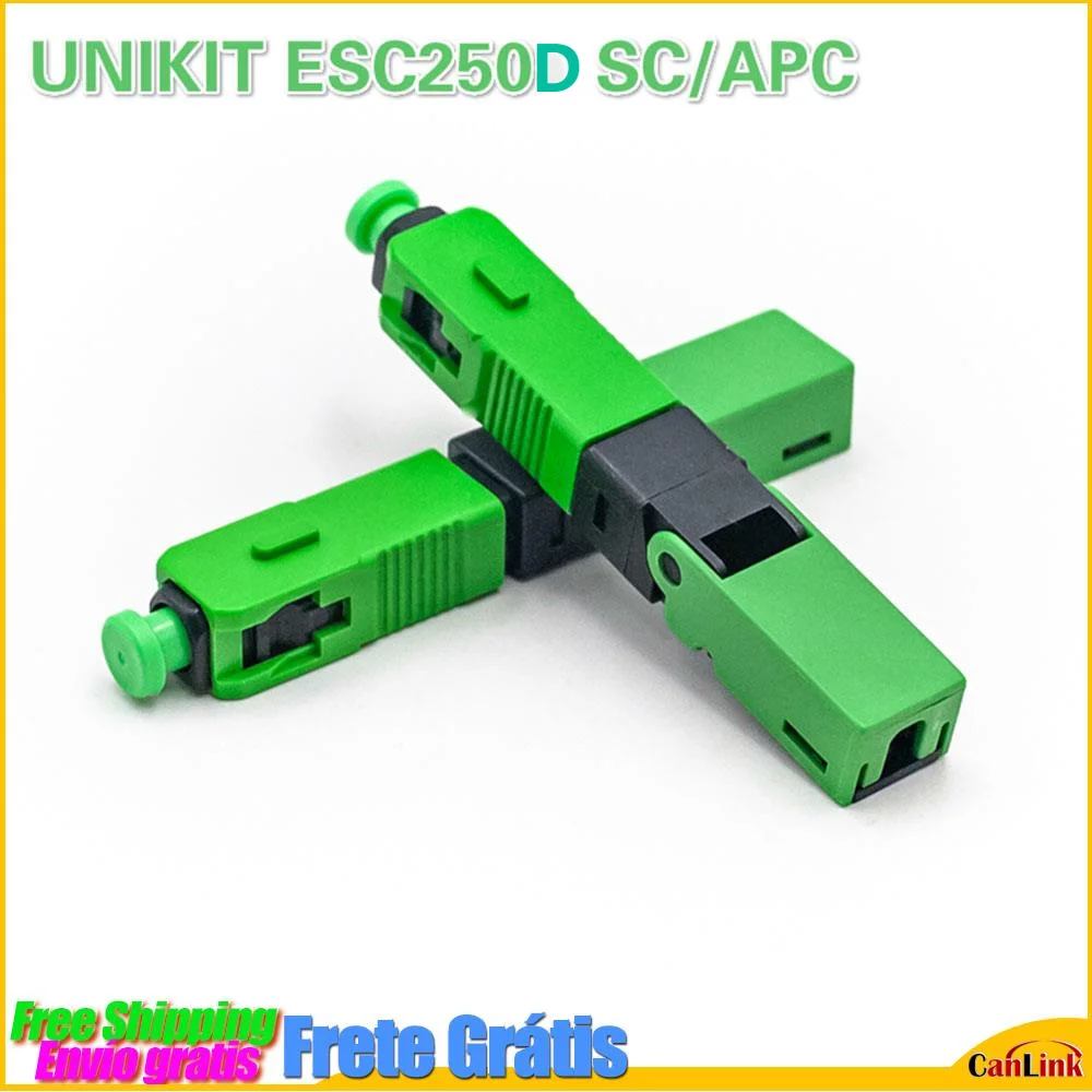 

UNIKIT ESC250D SC APC Fast Connector Mechanical Fiber Optic Fast Pre-polish No-Polish Connector 50/100/200Pcs Lot sell