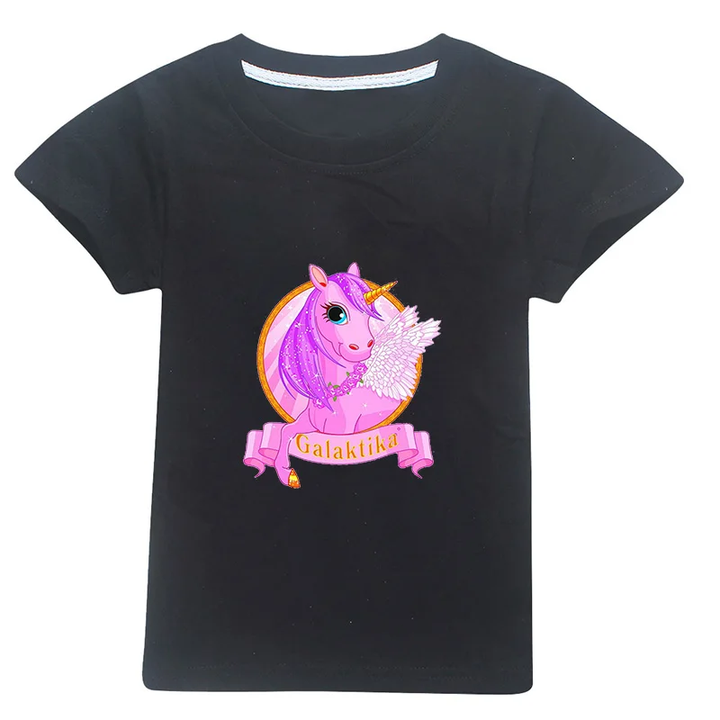 

Kawaii Rainbow Horse Unicornios T-shirts Cartoon Print Cute Baby Girls Birthday Tshirt Children Present Kids Clothes