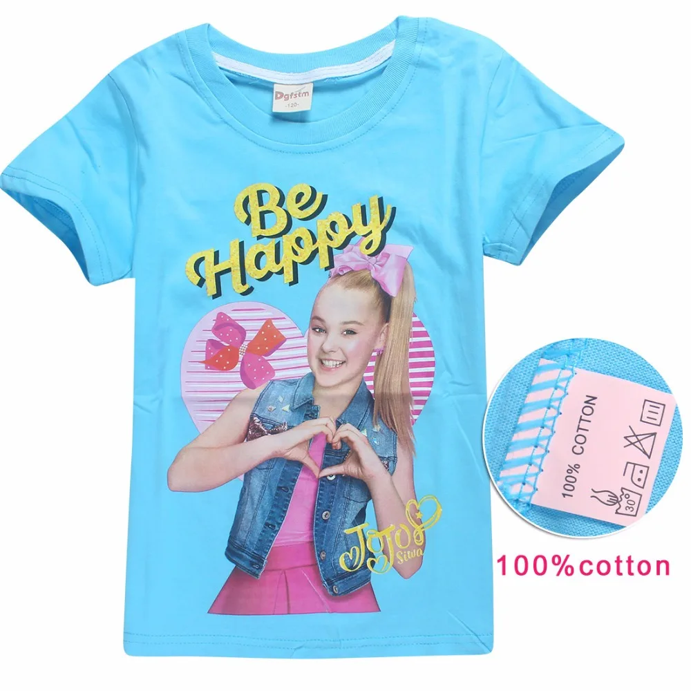 От 5 до 12 лет JOJO Siwa/детская футболка для девочек футболка с короткими рукавами мягкая хлопковая одежда для подростков Детские футболки, одежда для девочек