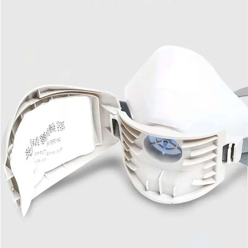 

Soft Silicone Breathable Respirator Anti-dust PM2.5 Mask Industrial Protective Face Mouth Cover Replaceable Cotton Filter HX6A