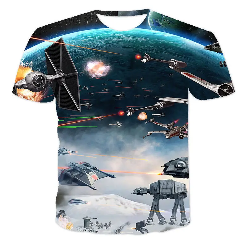 

Summer New 3d Printed T-Shirt Men'S Fashion Casual T-Shirt Breathable Sweat-Absorbent Printing Classic European Round Neck