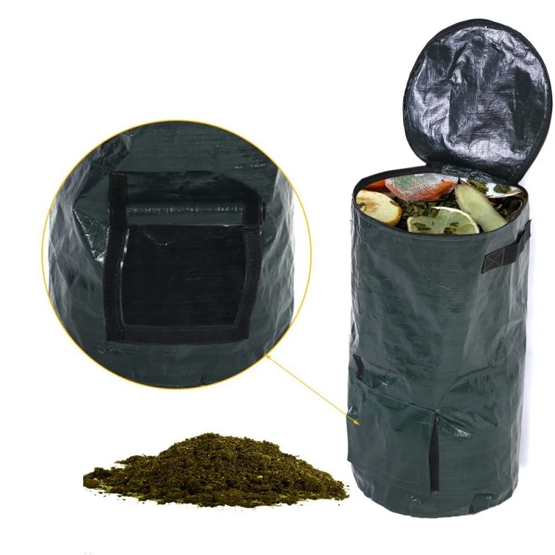 

1 Pc Organic Waste Fermentation Bag Garden Compost Bag PE Cloth Planter Kitchen Waste Disposal Organic Compost Bag Plants Garden
