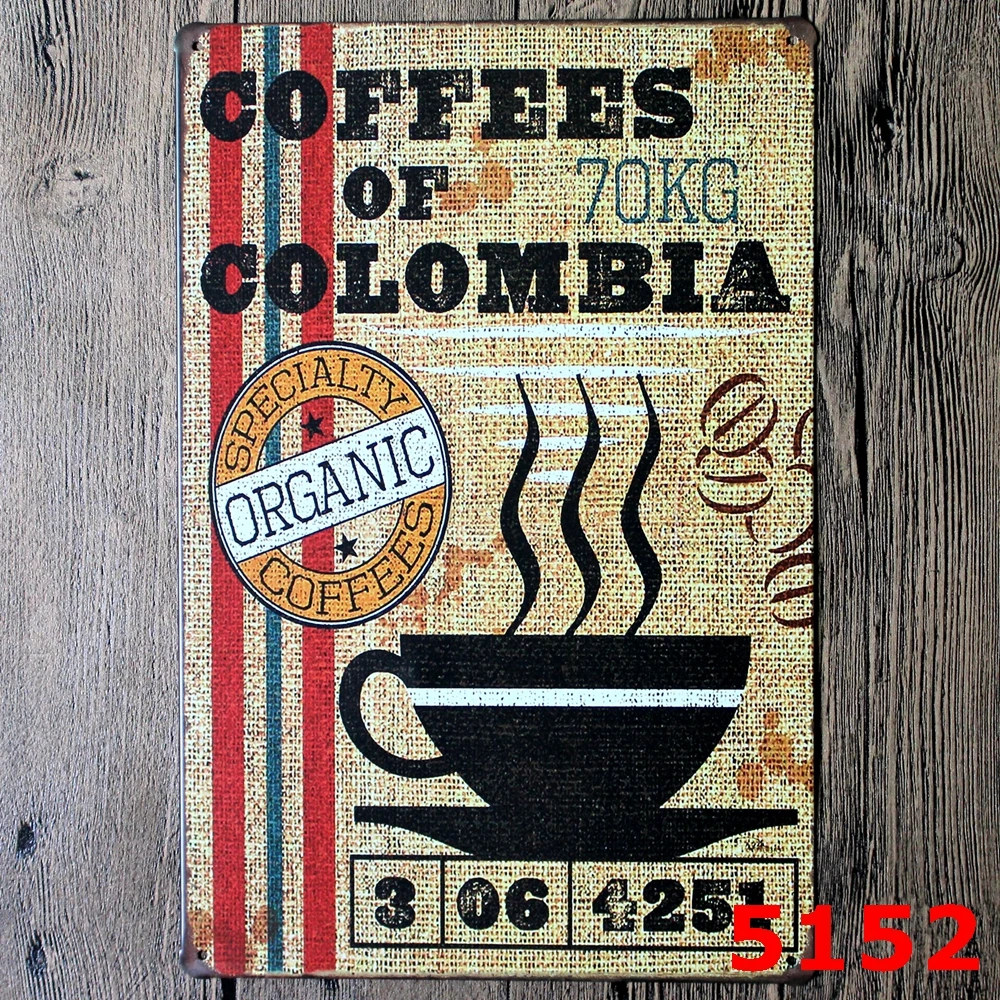 CAFFE Sign Logo Plaque Vintage Metal Painting Wall Sticker Iron Board Decorative Plates Wholesale 20X30 CM | Дом и сад