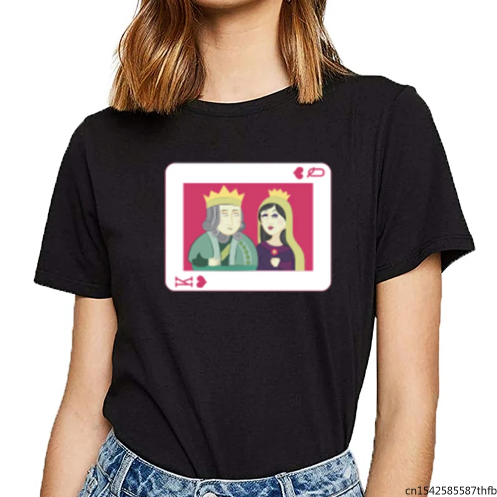 

Women King and Queen Basic Black Print Female Tshirt Unisex Tee