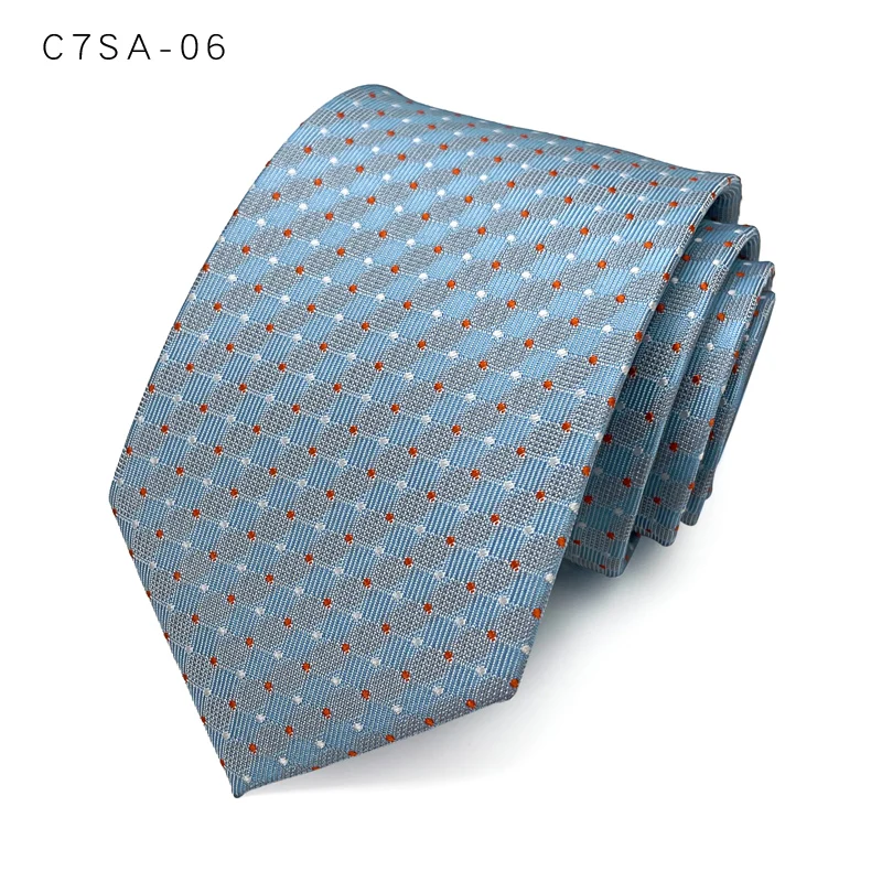 Галстук мужской деловой 7 см маленькая клетчатая Деловая одежда ручной работы