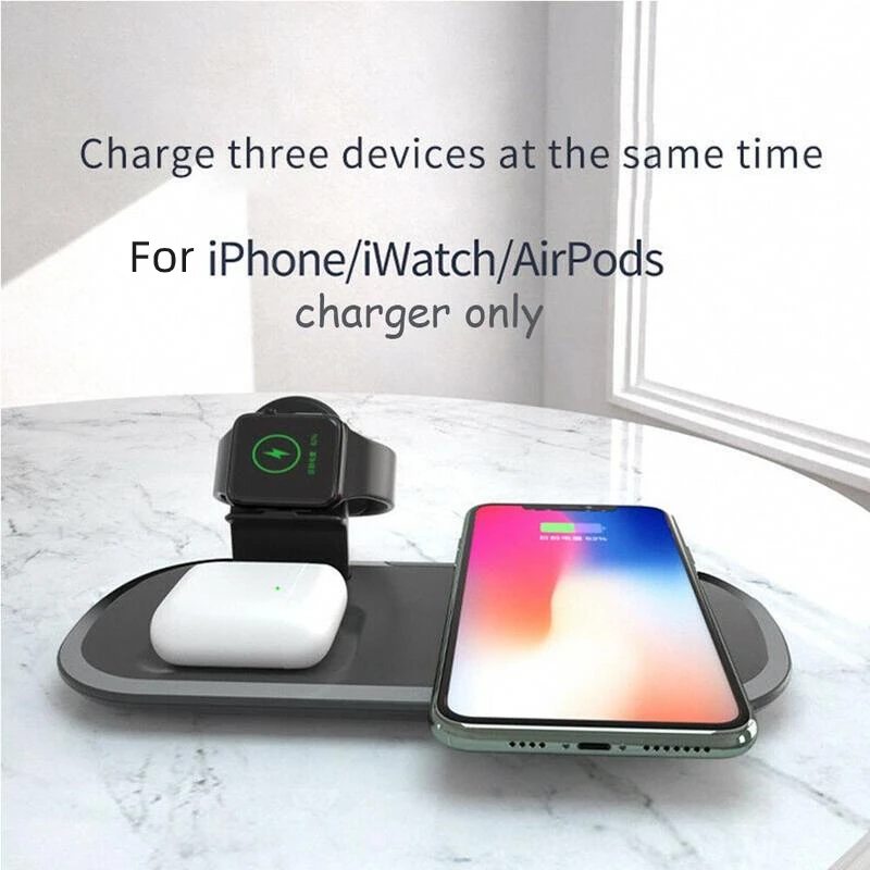 

Беспроводная зарядная док-станция 3 в 1, 15 Вт, для AirPods, iPhone 12, Samsung