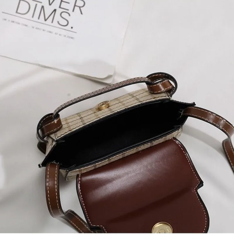 

Mini Cute Messenger Bag Women's Fashion 2021 New Japan Style Chic Sen Color Contrast Saddle Shoulder Bag Personality
