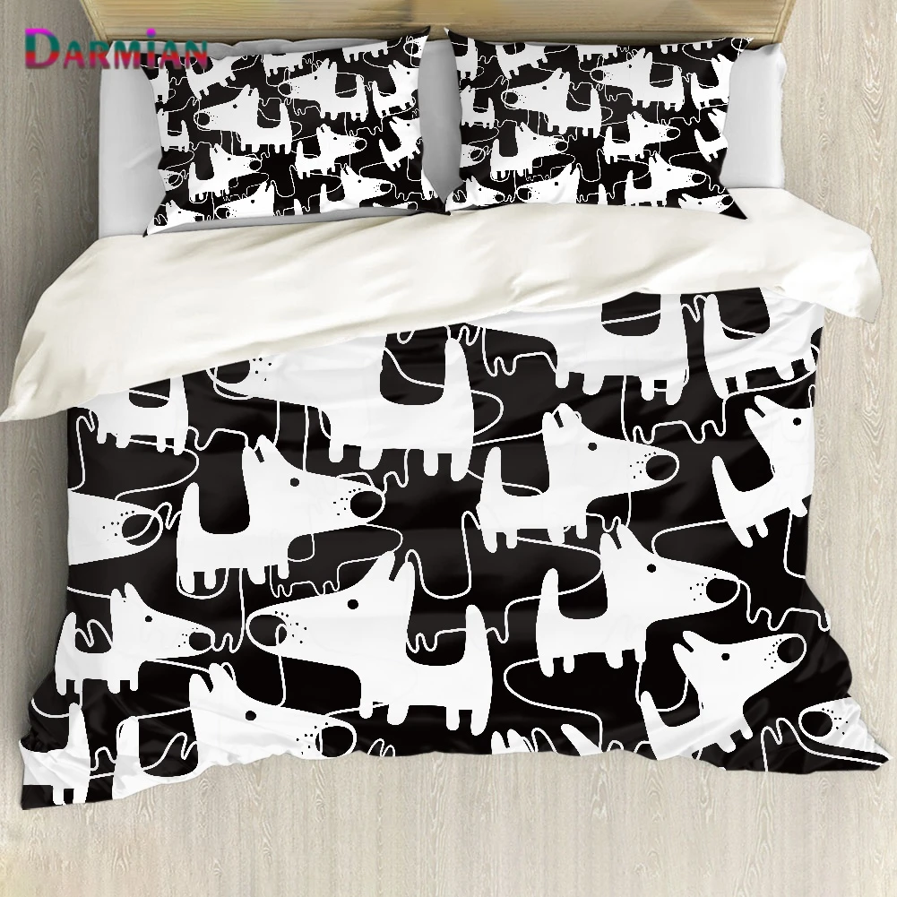 

Детский комплект с пододеяльником и наволочкой DARMIAN с милыми мультяшными собаками, комплект из 3 предметов для мальчиков и девочек, наволочк...