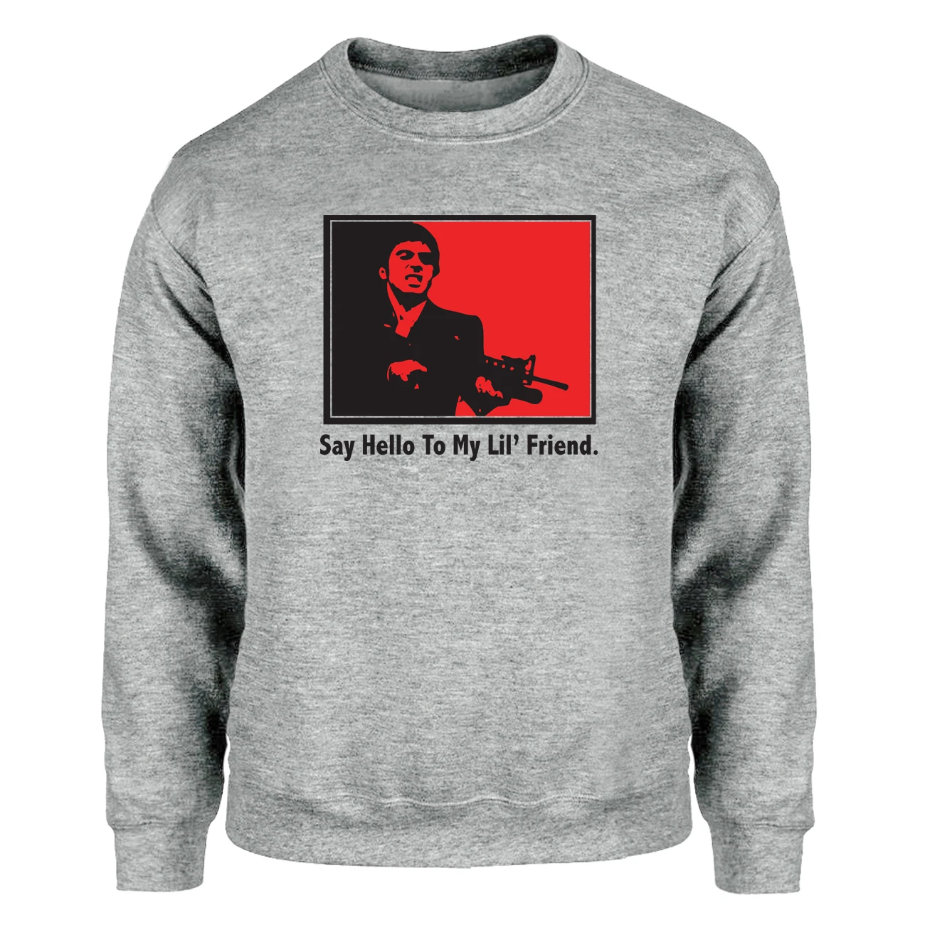 SCARFACE Привет мой lil друг толстовки фильм с круглым вырезом толстовка зима-осень флис теплая спортивная одежда - Цвет: Gray 6