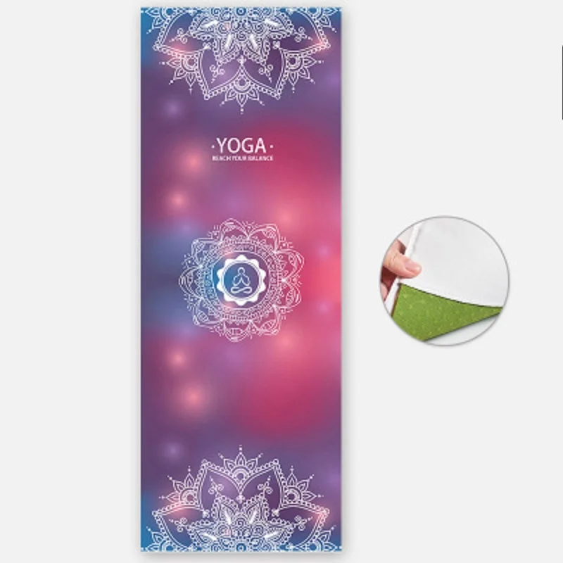 Тонкий Модный Печатный yoga towl нескользящий складной спортивный коврик для фитнеса