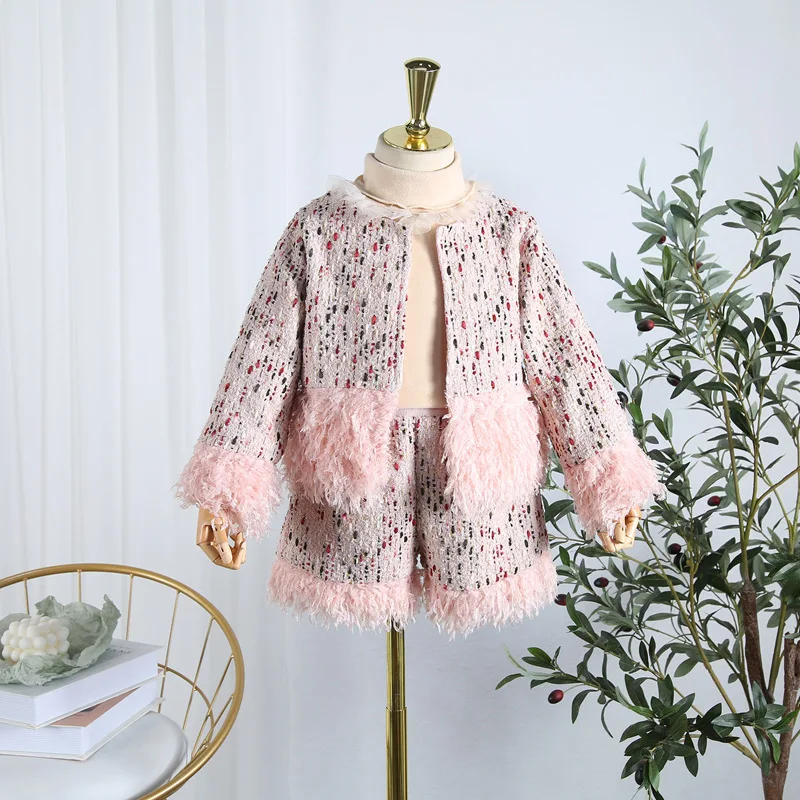 2019 новый осенний комплект с шортами длинными рукавами для девочек из двух