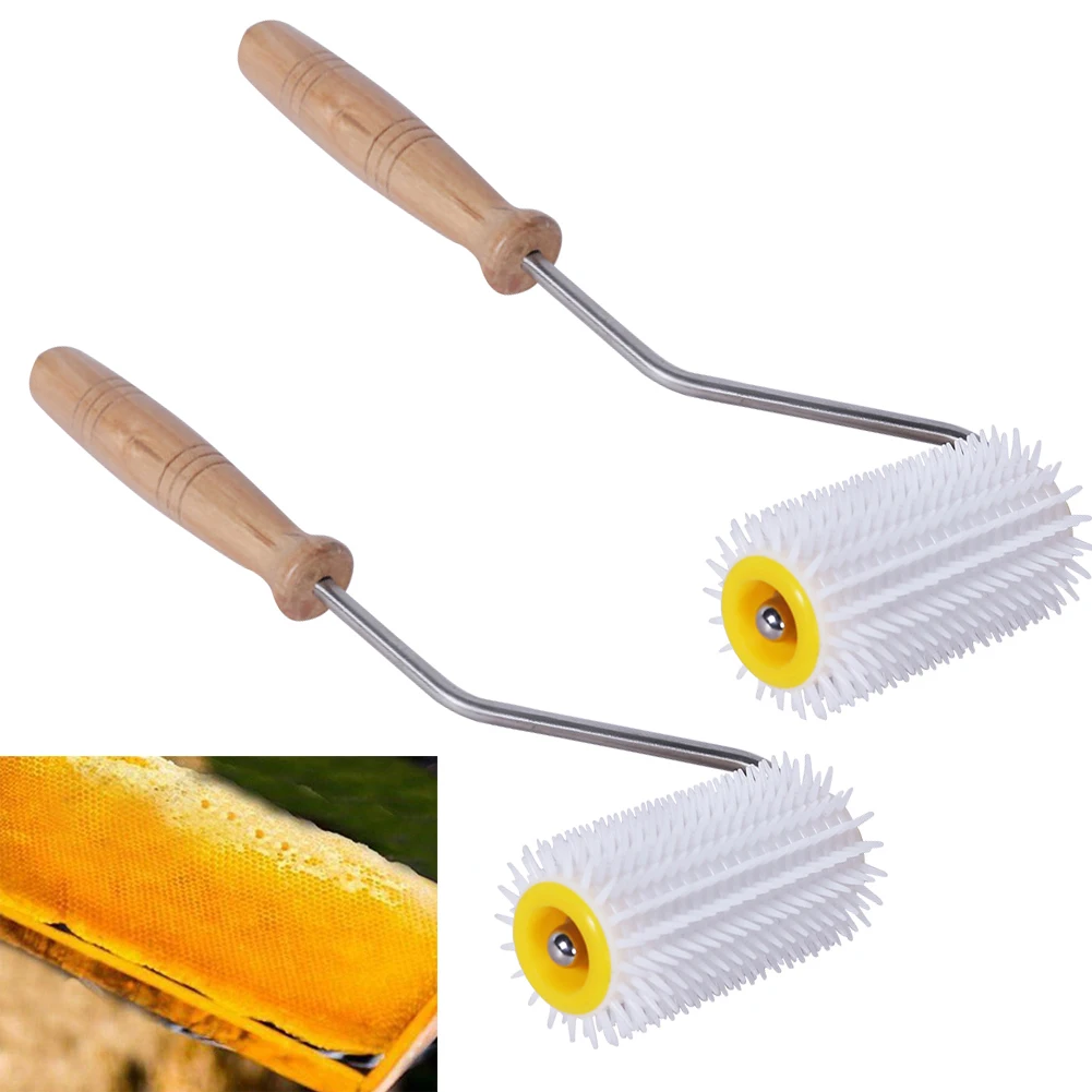 

2pcs Bee Honey Extractor Plastic Roller Type Propolis Extractor Wooden Handle Bee Honey Comb Propolis Collector Beekeeping Tools