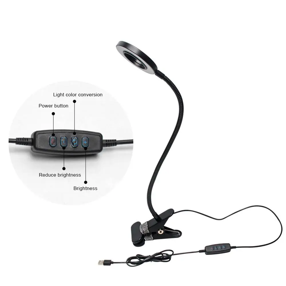 Rechargeable Clip USB Led Table Lamp Dimmable Warm/Cool Light Night Student Eye Protection Office Lighting Desk | Лампы и освещение