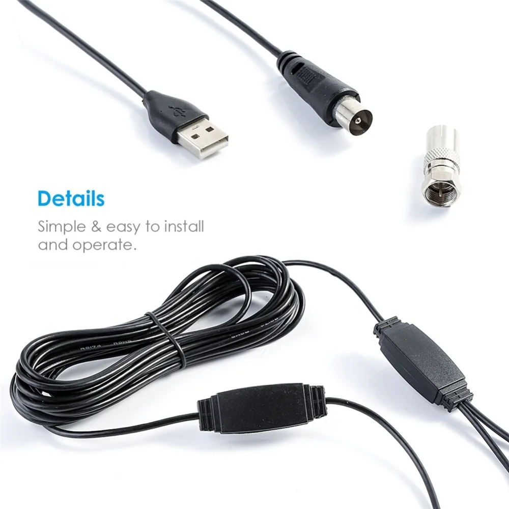 1080P Indoor Digital TV Antenna Signal Receiver Amplifier TV Radius Surf Fox Antena HDTV Aerial Mini DVB-T/FM Antenna