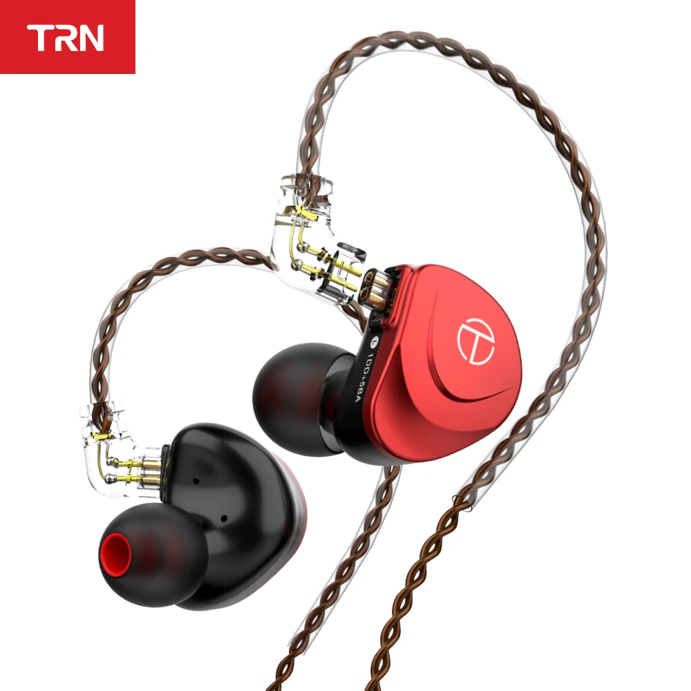 TRN V90S 5BA+1DD Metal Headset Hybrid HIFI Bass Earbuds Noise Cancelling Monitor OCC Pure Copper Cable | Электроника