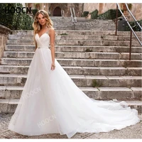 herburnl straps sleeveless a line rhinestones wedding dresses backless organza bridal gown new top quality custom made 2022
