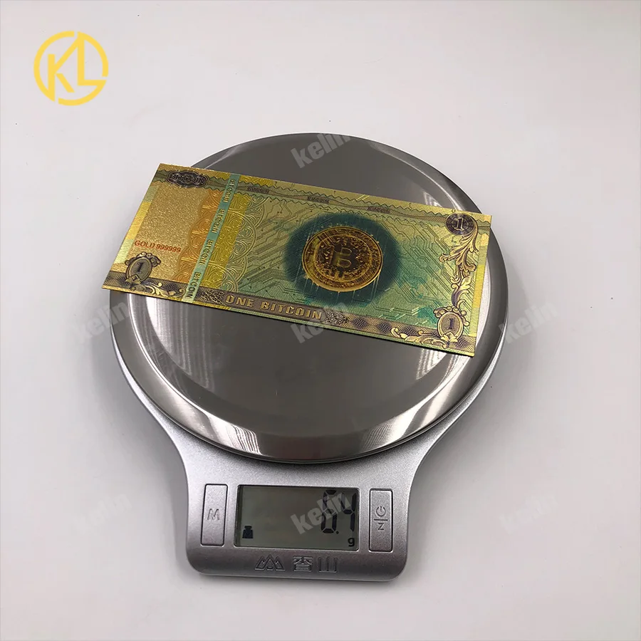 Лидер продаж 10 шт./лот фольга из фольги золотого цвета один Биткоин пластиковые сувенирные банкноты для сбора и подарков