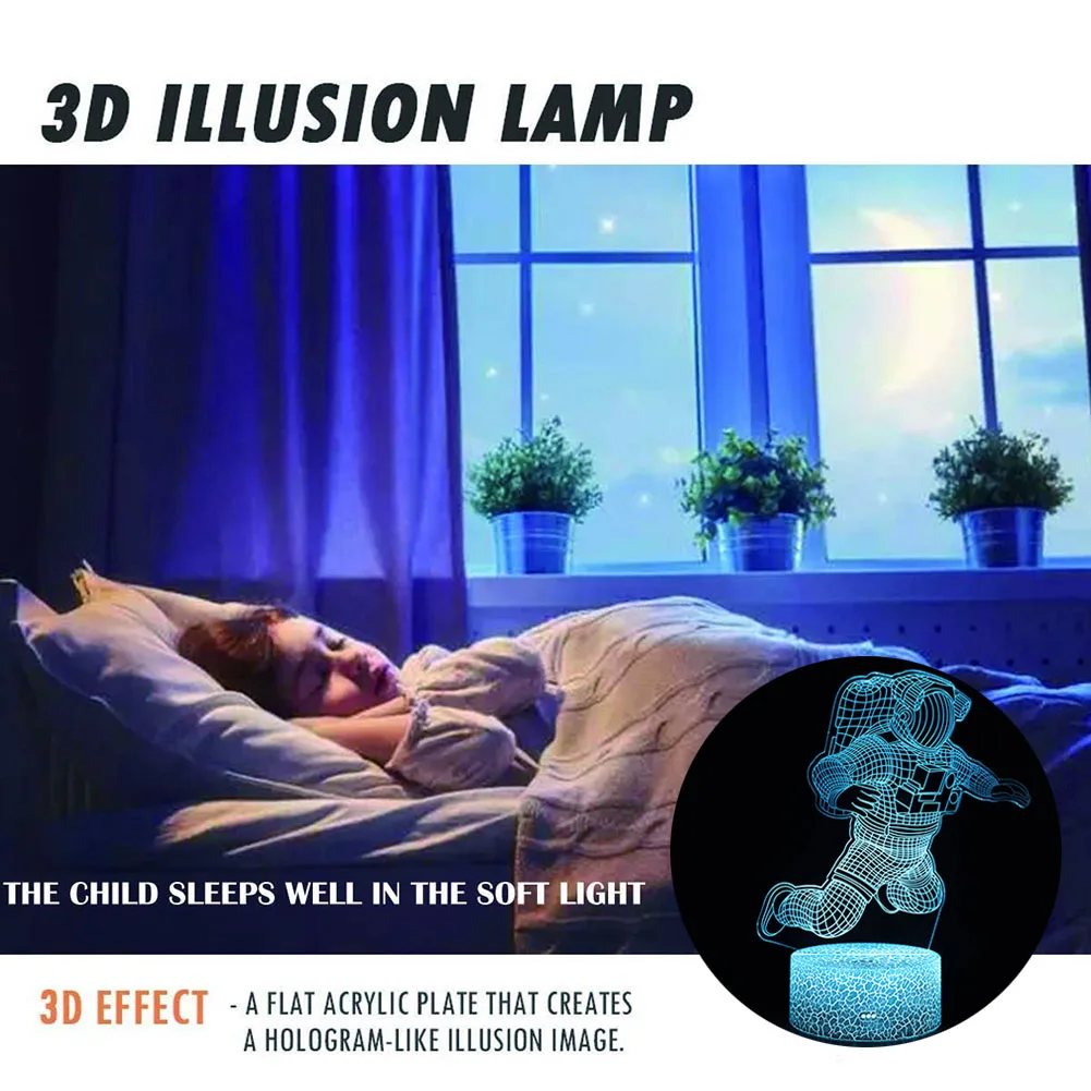 3d светодиодный ночной Светильник астронавт рисунок настольная лампа для детской