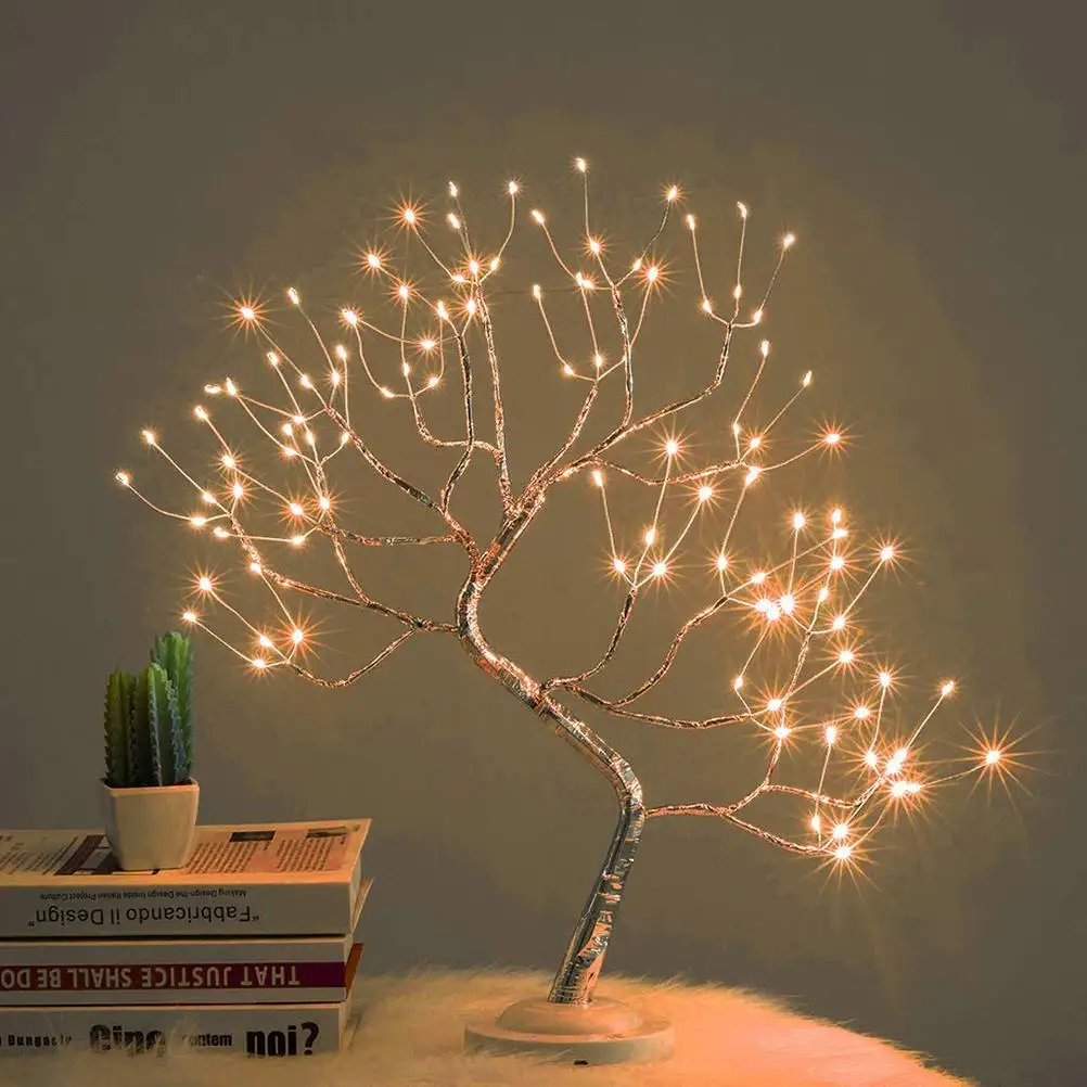 

108 LED Tree Light Gypsophila Night Light Pearl Bonsai Table Touch Tree Lights Indoor Branch Tree Lamps Wedding Valentine'S Day