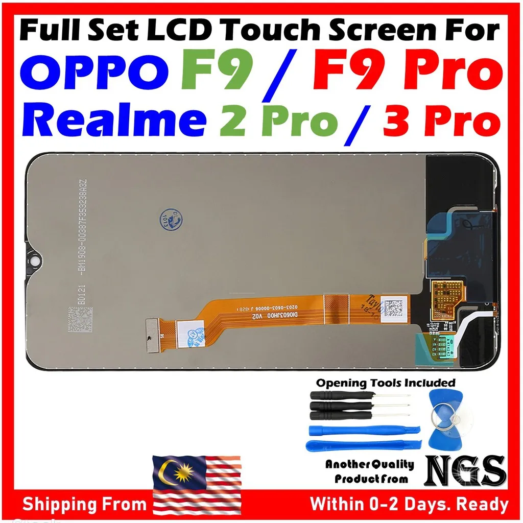 original full set lcd touch screen for oppo f9 oppo f9 pro realme 2 pro realme 3 pro with opening tools tempered glass free global shipping