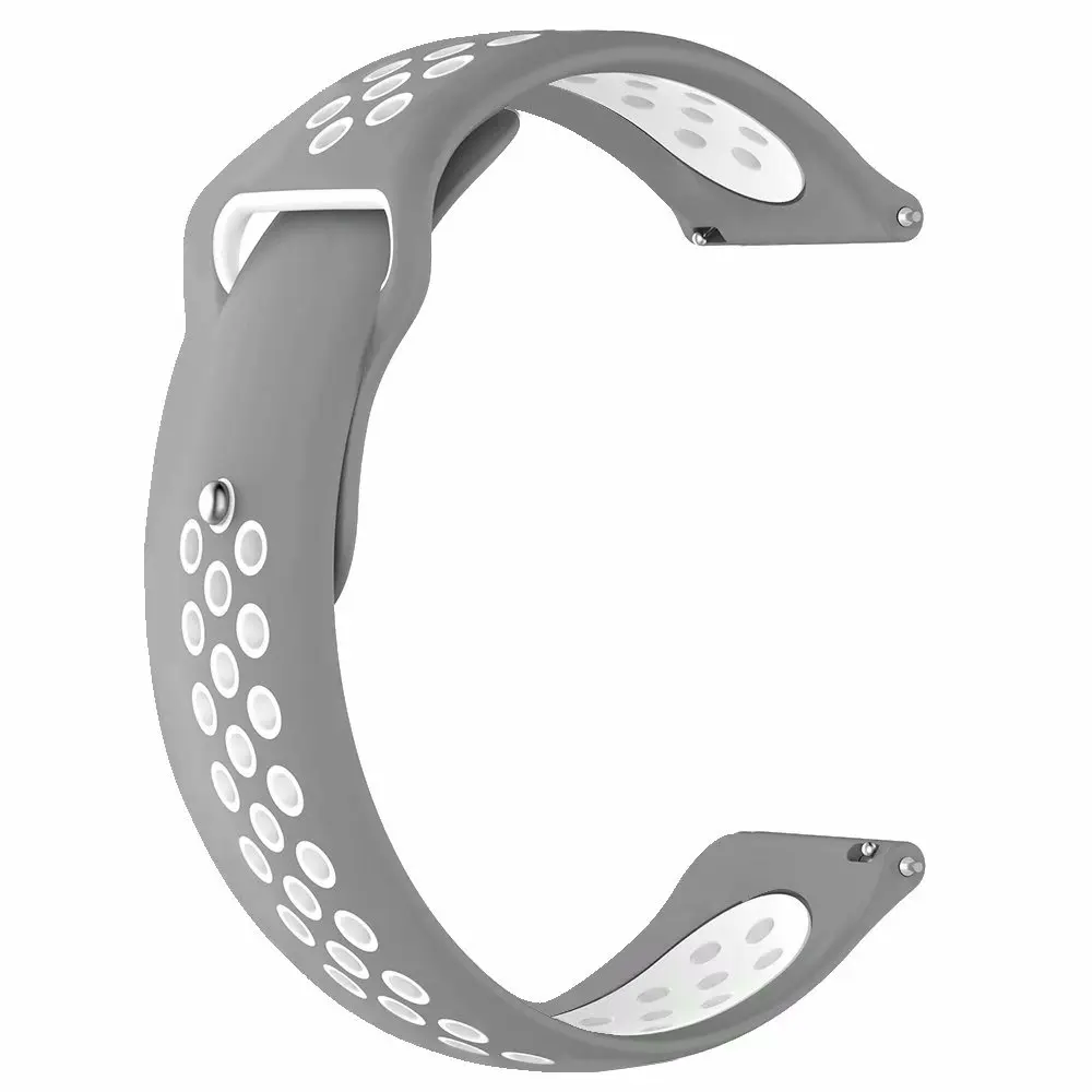 gray white 22/20 мм Huami Amazfit band для samsung Шестерни спортивные S2 S3 Galaxy часы активное 2 42 мм 46 мм силиконовый ремешок для часов для Pebble Time huawei gt - Цвет ремешка: gray white