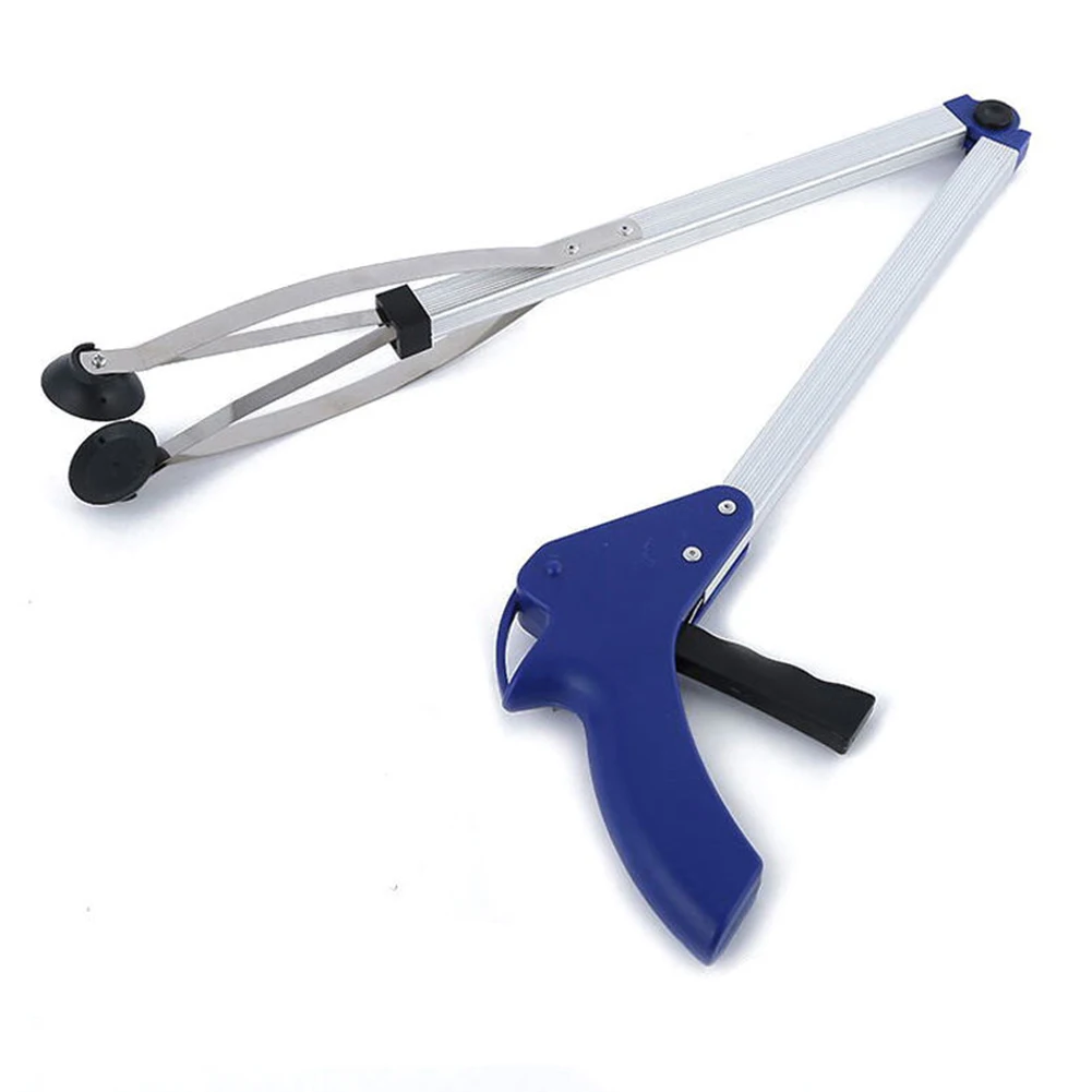 

New Foldable Long Trash Clamps Grab Pick Up Tool Curved handle design portable factory House Pickup Grabber Tools