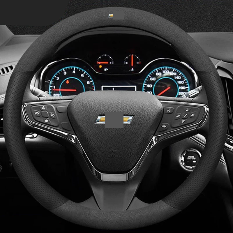 

2021 Leather Car steering wheel cover Non-slip For Chevrolet Spark Volt Equinox Tahoe Cruze Impala Malibu Orlando Sonic Captiva