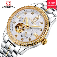 carnival luxury imported movement miyotao 8n24 mechanical watch mens luminous stainless steel sapphire automatic watches 7629
