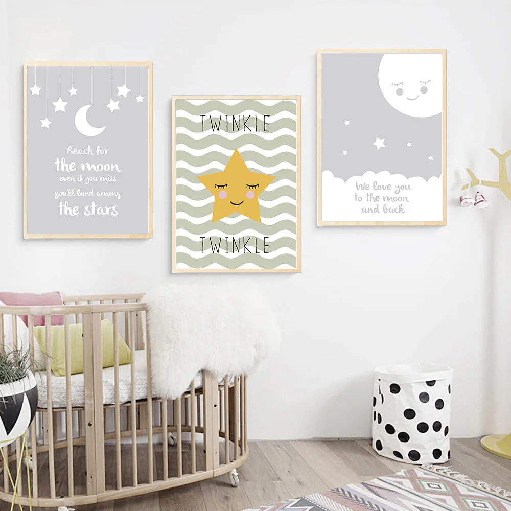 Фон для детской комнаты с изображением звезд и Луны|Рисование каллиграфия| |