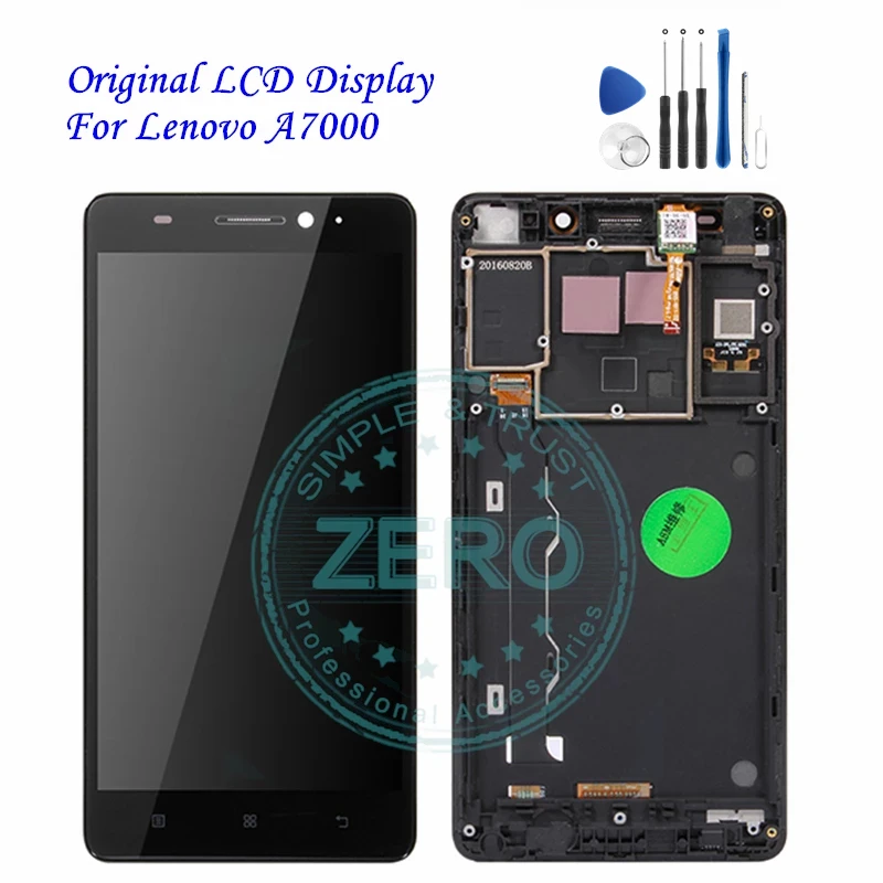 Original For Lenovo A7000 LCD Display with Frame Screen Digitizer Assembly Replacement Repair Spare Parts | Мобильные телефоны и