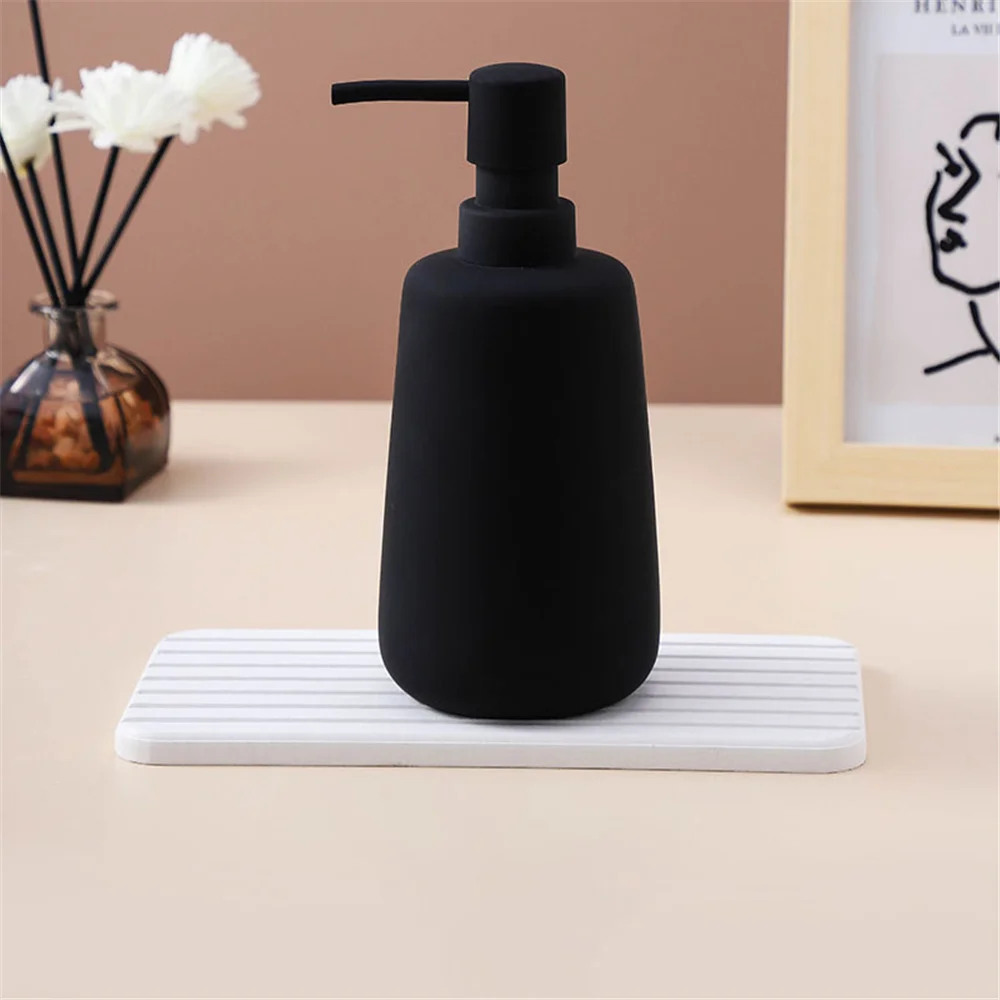 matte ceramic soap dispenser bathroom 260ml 400ml liquid empty refill sub bottle hand sanitizer shower gel shampoo bottles free global shipping