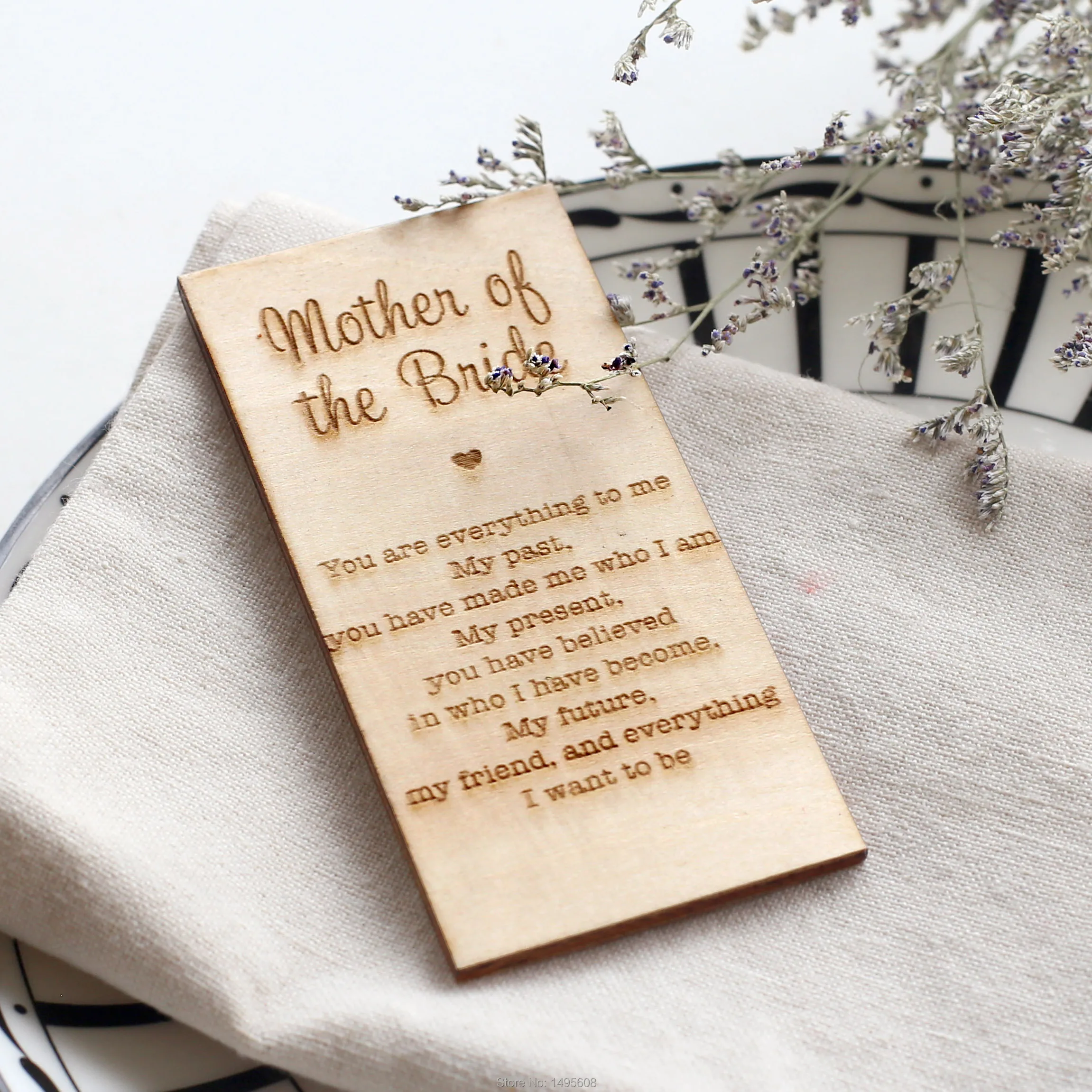 Деревянная карточка для размещения матери невесты индивидуальный рустикальный
