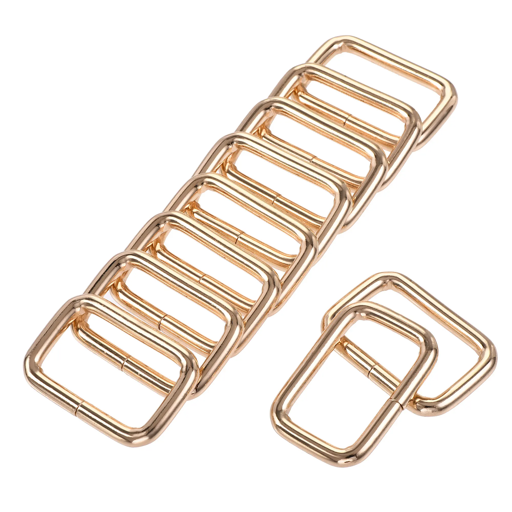 

Uxcell Metal Rectangle Ring Buckles 33x19mm for Bags Belts DIY Gold Tone 20pcs