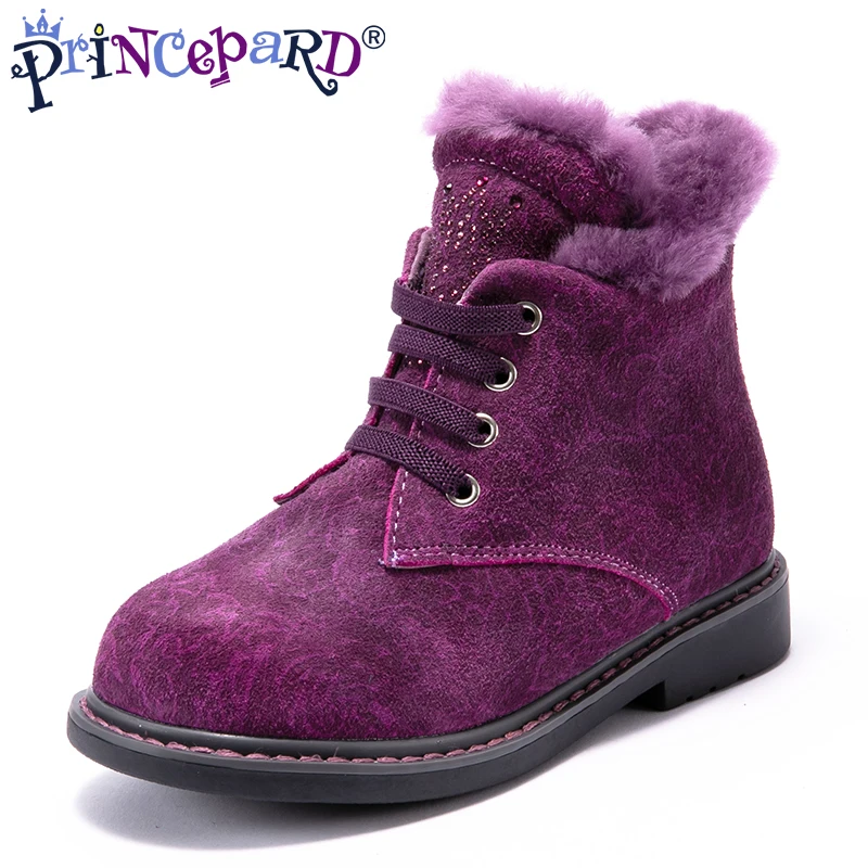 Princepard/зимняя ортопедическая обувь из 100% натурального меха для девочек и
