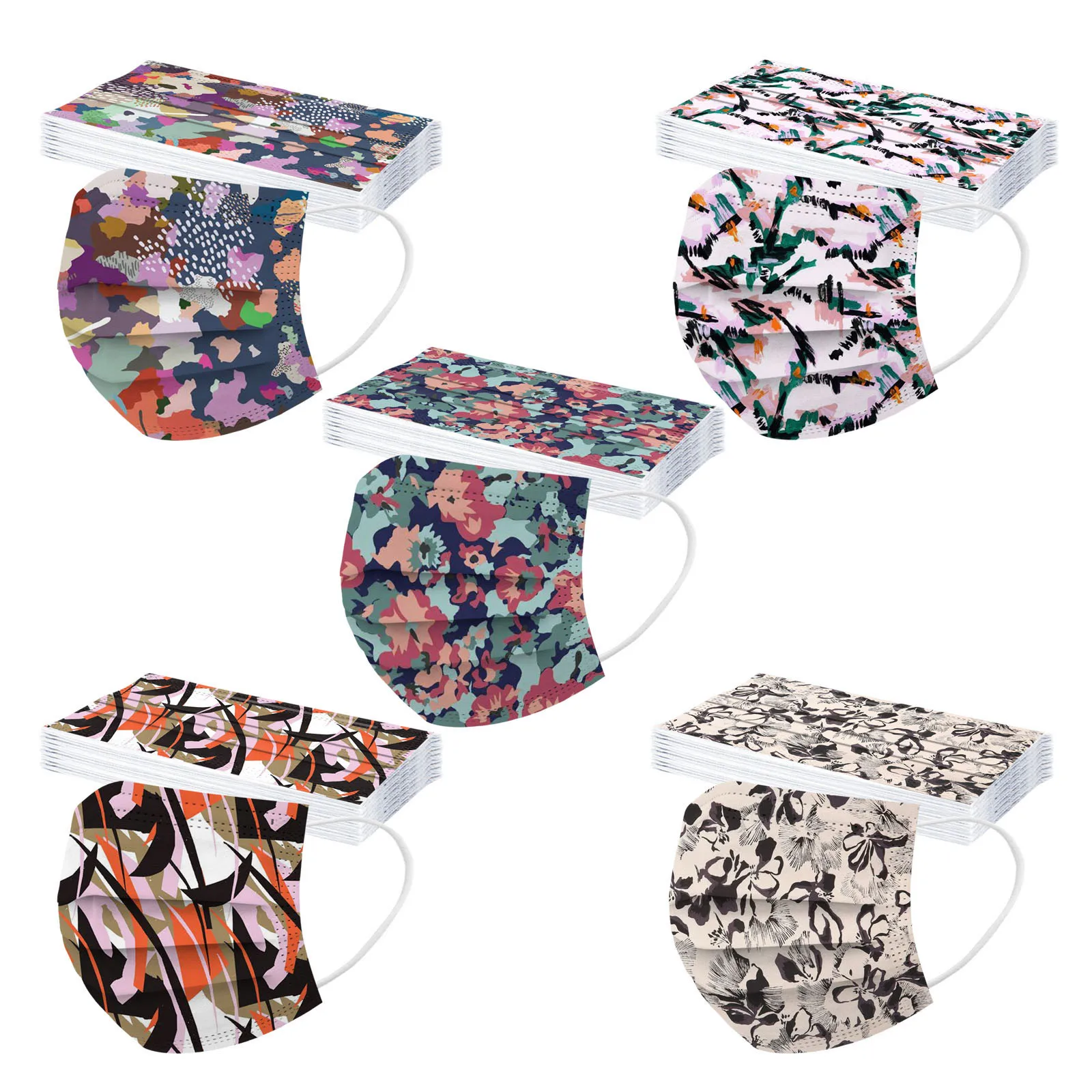 50 шт. одноразовые маски для лица с принтом граффити | Красота и здоровье