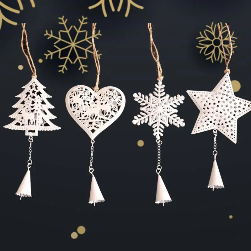 

New Christmas Creative Iron Art Pendant Snowflake Love Star Pattern Pendant Christmas Tree Decoration Creative Pendant