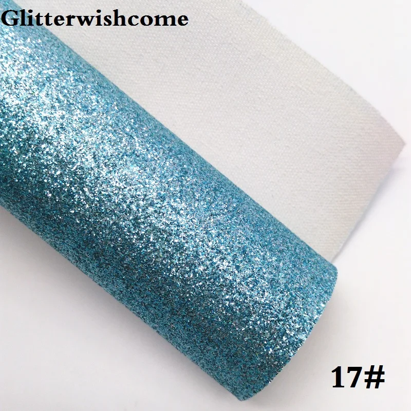 17 Glitterwishcome 21X29 см A4 Размер Vinilo Textil, Vinil Para Lazos, блестящий винил, тонкая блестящая ткань для бантов, GM154A - Цвет: 17