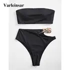 S-xl бандо с высокой талией женский купальник бикини женский купальник комплект бикини из двух предметов Асимметричный купальный костюм V2640B