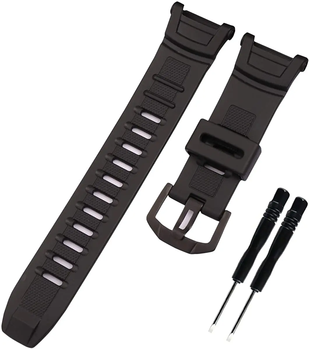 Black resin strap for Casio PGR-130y PRW-1500 outdoor sports rubber strap men and women pin buckle watch accessories watch bands