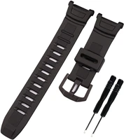 black resin strap for casio pgr 130y prw 1500 outdoor sports rubber strap men and women pin buckle watch accessories watch bands