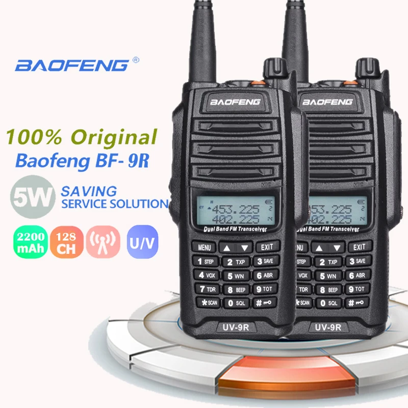 

Рация Baofeng UV-9R оригинальная, 5 Вт, 128 каналов, 10 км, IP67, 2 шт.