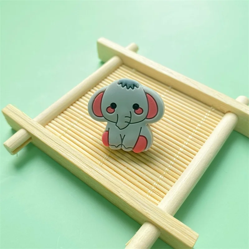 10pcs Silicone Teether Beads BPA Free Mini Elephant Animal DIY Baby Teething Pacifier Chain Toys Gift goods |