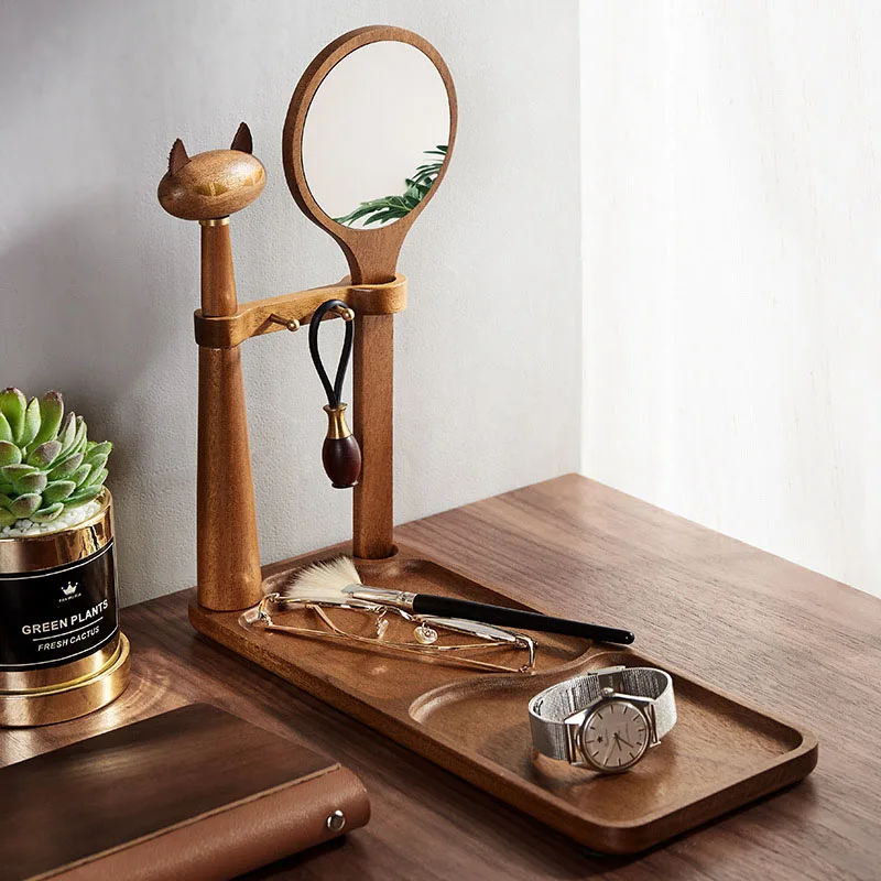 Деревянная настольная подставка для хранения с подставкой искусственных очков