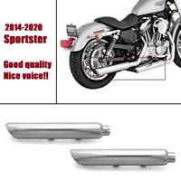 chromed exhuast mufflers for harley xl 1200x forty eight shortshot pipes sportster superlow iron 2014 2021
